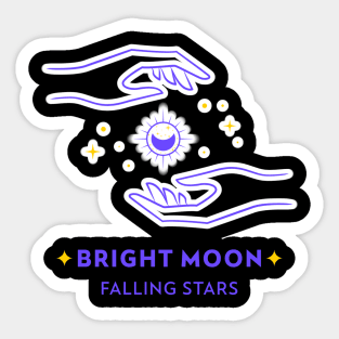 Bright Moon Falling Stars Sticker